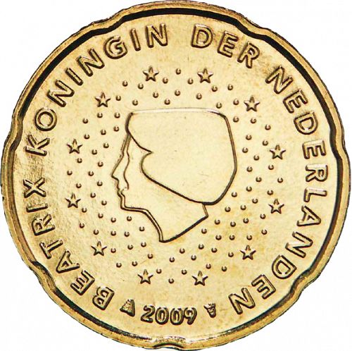 20 cent Obverse Image minted in NETHERLANDS in 2009 (BEATRIX - New Reverse)  - The Coin Database