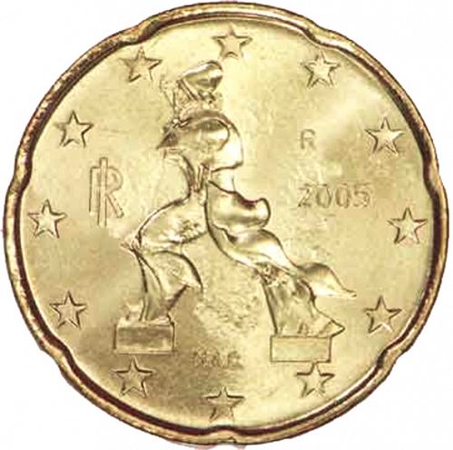 20 cent Obverse Image minted in ITALY in 2005 (1st Series)  - The Coin Database