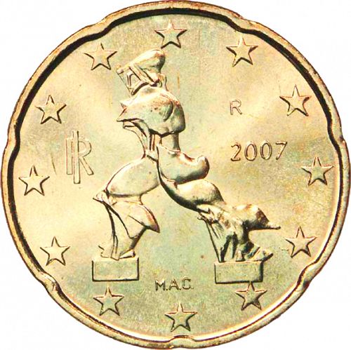 20 cent Obverse Image minted in ITALY in 2007 (1st Series)  - The Coin Database