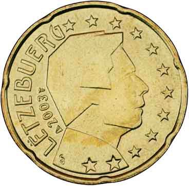 20 cent Obverse Image minted in LUXEMBOURG in 2003 (GRAND DUKE HENRI)  - The Coin Database