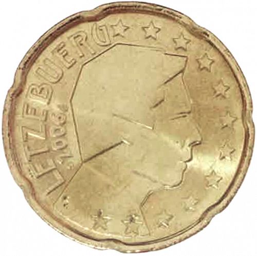 20 cent Obverse Image minted in LUXEMBOURG in 2006 (GRAND DUKE HENRI)  - The Coin Database