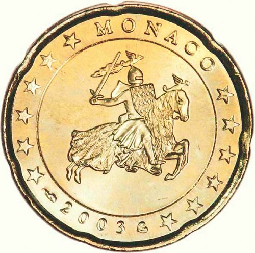 20 cent Obverse Image minted in MONACO in 2003 (RAINIER III)  - The Coin Database