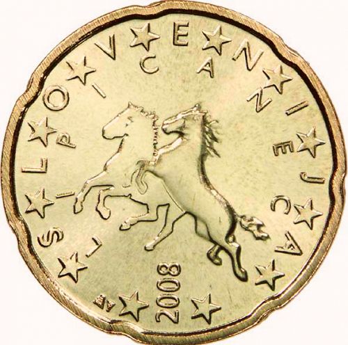 20 cent Obverse Image minted in SLOVENIA in 2008 (1st Series)  - The Coin Database
