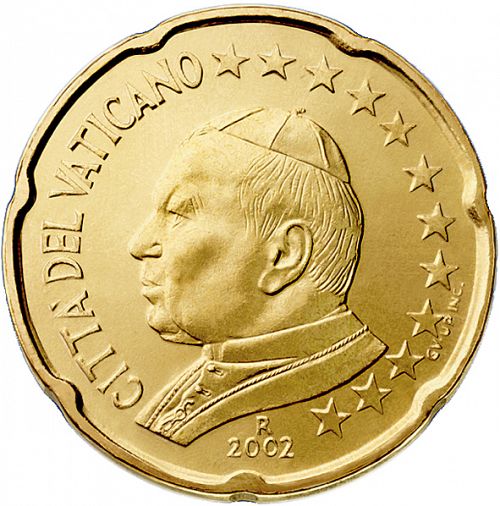 20 cent Obverse Image minted in VATICAN in 2002 (JOHN PAUL II)  - The Coin Database
