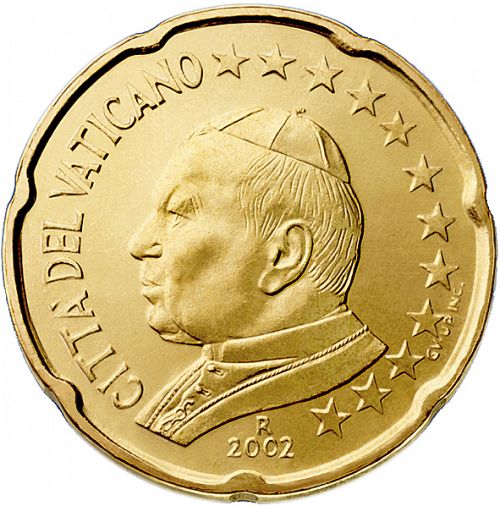 20 cent Obverse Image minted in VATICAN in 2002 (JOHN PAUL II)  - The Coin Database