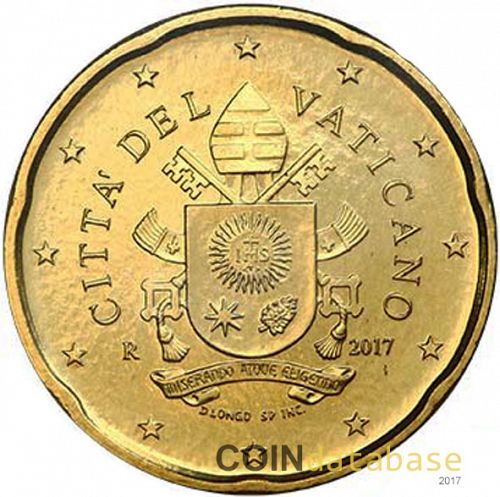 20 cent Obverse Image minted in VATICAN in 2017 (FRANCIS)  - The Coin Database