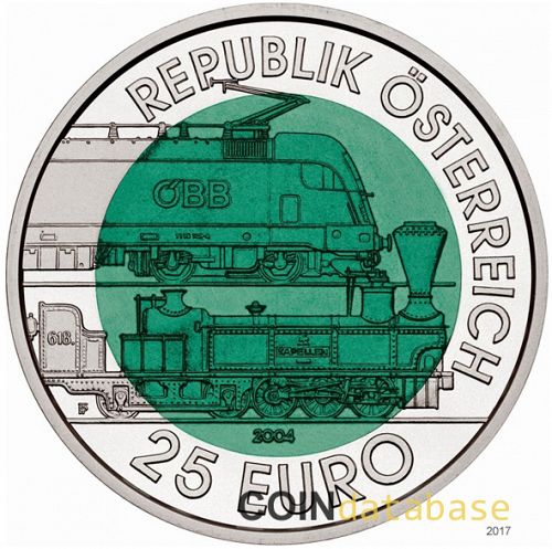 25 € Obverse Image minted in AUSTRIA in 2004 (Silver Niobium Coins Series)  - The Coin Database