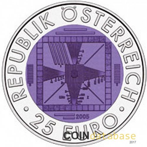 25 € Obverse Image minted in AUSTRIA in 2005 (Silver Niobium Coins Series)  - The Coin Database