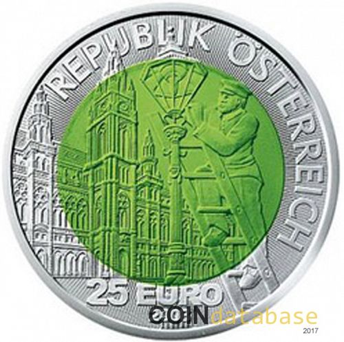 25 € Obverse Image minted in AUSTRIA in 2008 (Silver Niobium Coins Series)  - The Coin Database