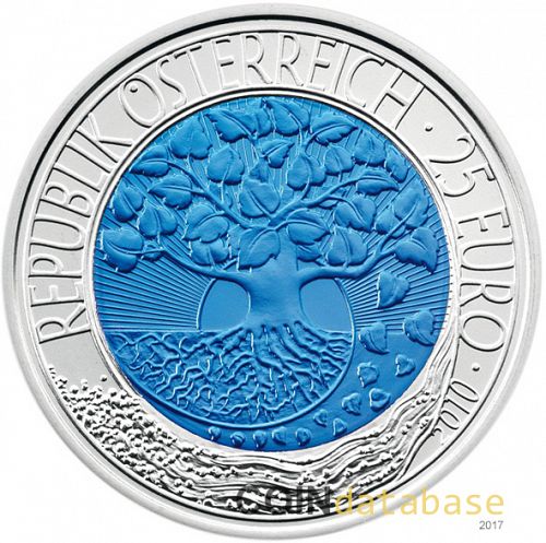 25 € Obverse Image minted in AUSTRIA in 2010 (Silver Niobium Coins Series)  - The Coin Database