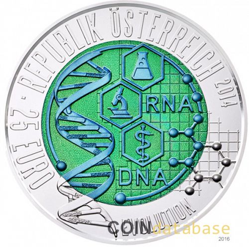 25 € Obverse Image minted in AUSTRIA in 2014 (Silver Niobium Coins Series)  - The Coin Database