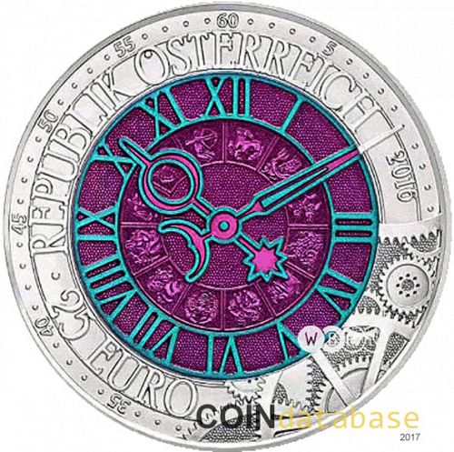25 € Obverse Image minted in AUSTRIA in 2016 (Silver Niobium Coins Series)  - The Coin Database