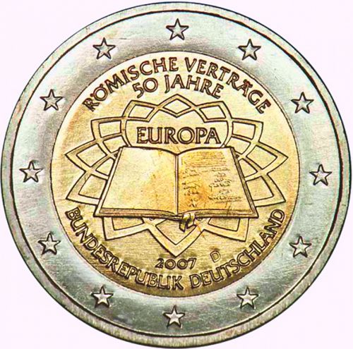 2 € Obverse Image minted in GERMANY in 2007D (50th anniversary of the Treaty of Rome)  - The Coin Database