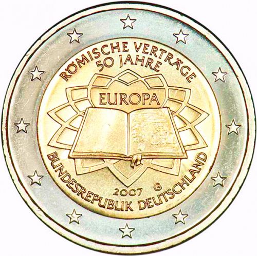 2 € Obverse Image minted in GERMANY in 2007G (50th anniversary of the Treaty of Rome)  - The Coin Database