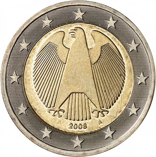 2 € Obverse Image minted in GERMANY in 2008A (1st Series - New Reverse)  - The Coin Database