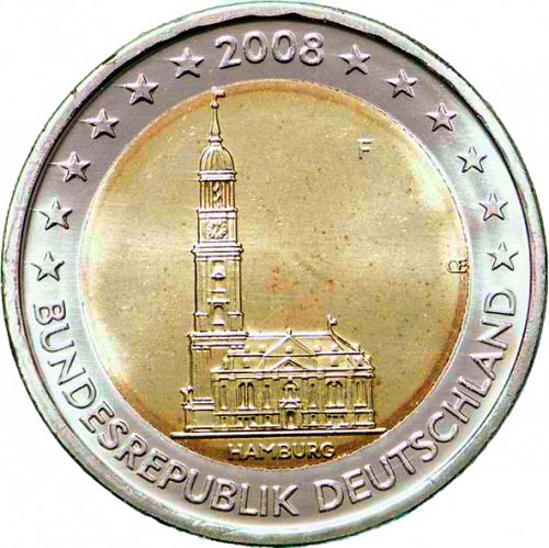2 € Obverse Image minted in GERMANY in 2008F (Hamburg-MIchel)  - The Coin Database