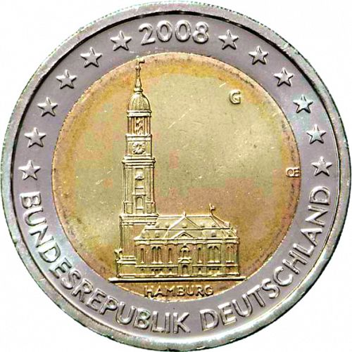 2 € Obverse Image minted in GERMANY in 2008G (Hamburg-MIchel)  - The Coin Database