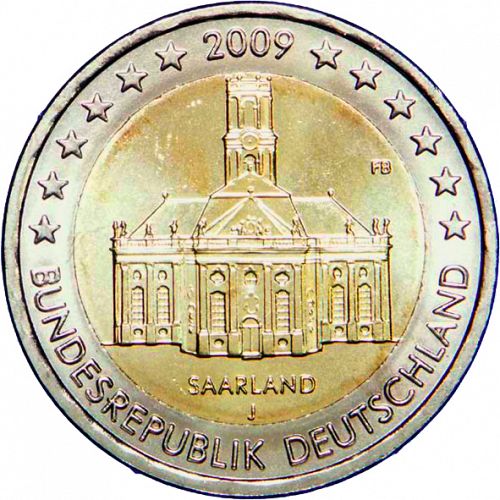 2 € Obverse Image minted in GERMANY in 2009J (Saarland)  - The Coin Database
