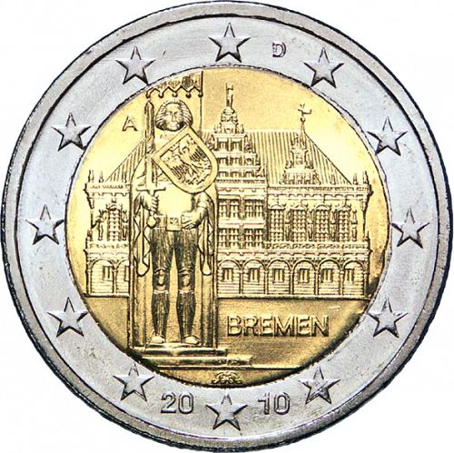 2 € Obverse Image minted in GERMANY in 2010A (Bremen)  - The Coin Database