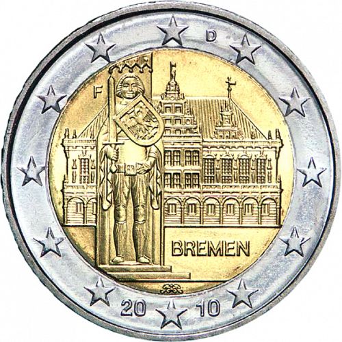 2 € Obverse Image minted in GERMANY in 2010F (Bremen)  - The Coin Database