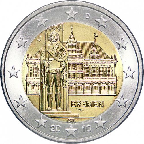 2 € Obverse Image minted in GERMANY in 2010J (Bremen)  - The Coin Database