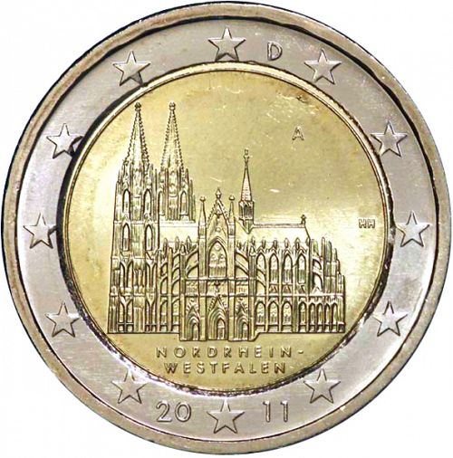 2 € Obverse Image minted in GERMANY in 2011A (North Rhine-Westphalia)  - The Coin Database