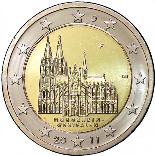 2 € Obverse Image minted in GERMANY in 2011F (North Rhine-Westphalia)  - The Coin Database