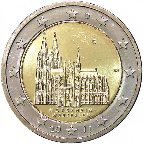 2 € Obverse Image minted in GERMANY in 2011G (North Rhine-Westphalia)  - The Coin Database