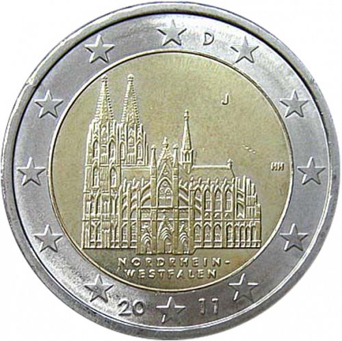 2 € Obverse Image minted in GERMANY in 2011J (North Rhine-Westphalia)  - The Coin Database