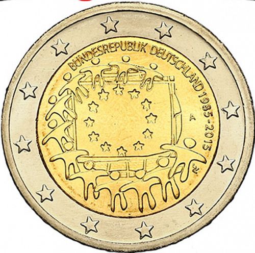 2 € Obverse Image minted in GERMANY in 2015A (30th anniversary of the European flag)  - The Coin Database