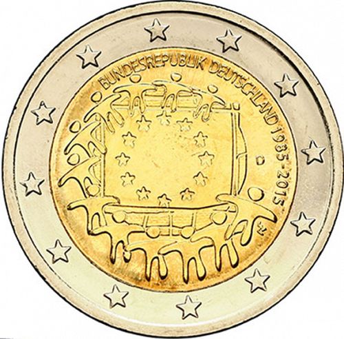 2 € Obverse Image minted in GERMANY in 2015D (30th anniversary of the European flag)  - The Coin Database