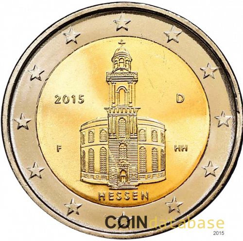2 € Obverse Image minted in GERMANY in 2015F (Hessen)  - The Coin Database