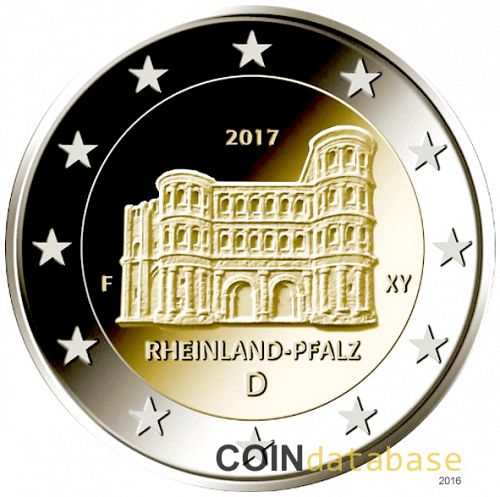 2 € Obverse Image minted in GERMANY in 2017F (Rheinland-Pfalz)  - The Coin Database