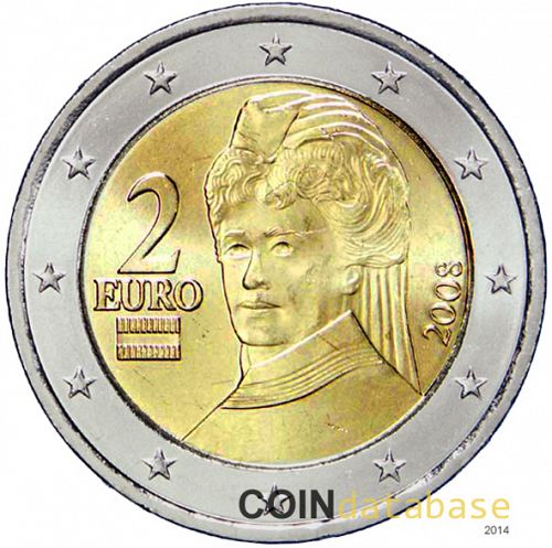 2 € Obverse Image minted in AUSTRIA in 2008 (1st Series - New Reverse)  - The Coin Database