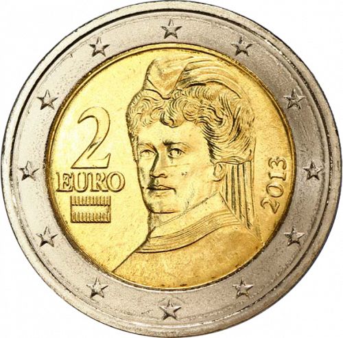 2 € Obverse Image minted in AUSTRIA in 2013 (1st Series - New Reverse)  - The Coin Database