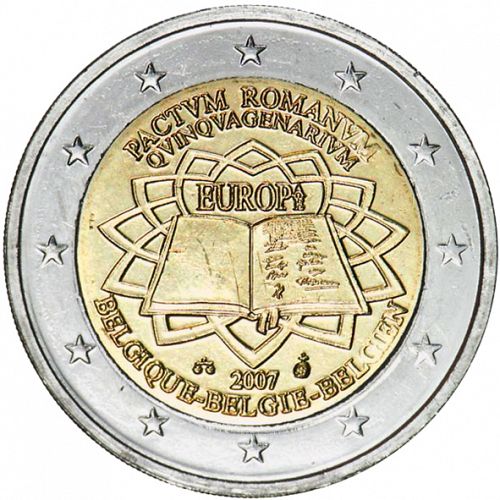 2 € Obverse Image minted in BELGIUM in 2007 (50th anniversary of the Treaty of Rome)  - The Coin Database