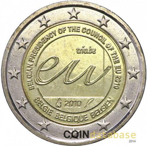 2 € Obverse Image minted in BELGIUM in 2010 (Belgian Presidency of the Council of the European Union)  - The Coin Database