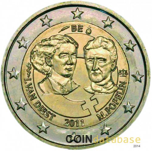 2 € Obverse Image minted in BELGIUM in 2011 (100th anniversary of International Women's Day)  - The Coin Database