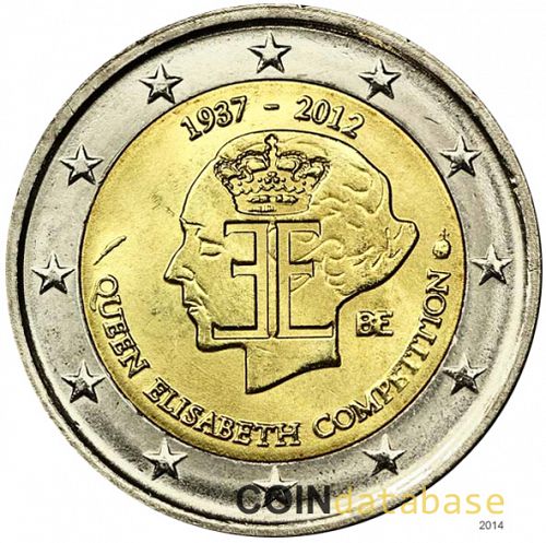 2 € Obverse Image minted in BELGIUM in 2012 (75th Anniversary of Queen Elisabeth Music Competition.)  - The Coin Database