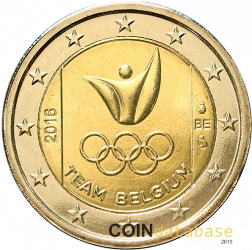 2 € Obverse Image minted in BELGIUM in 2016 (2016 Olympic Games Rio)  - The Coin Database