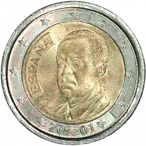 2 € Obverse Image minted in SPAIN in 2001 (JUAN CARLOS I)  - The Coin Database