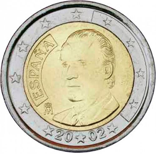 2 € Obverse Image minted in SPAIN in 2002 (JUAN CARLOS I)  - The Coin Database