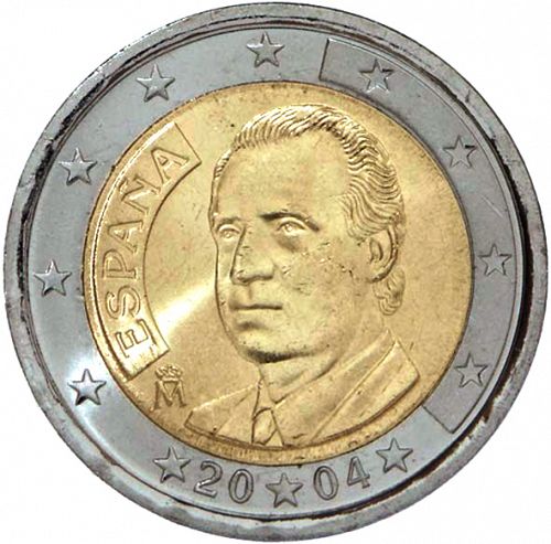 2 € Obverse Image minted in SPAIN in 2004 (JUAN CARLOS I)  - The Coin Database