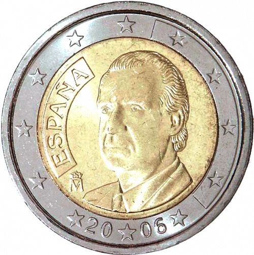 2 € Obverse Image minted in SPAIN in 2006 (JUAN CARLOS I)  - The Coin Database