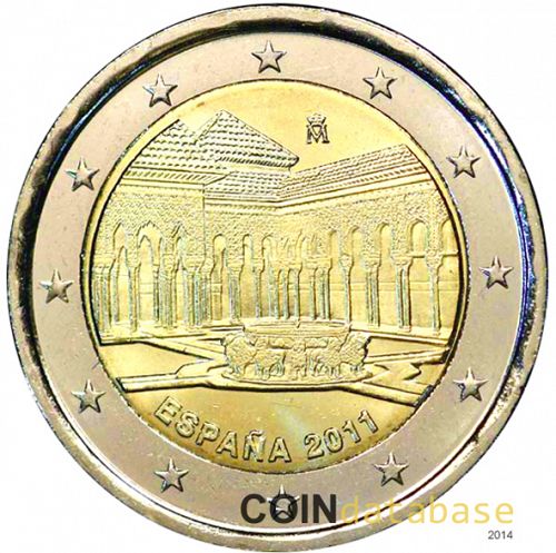 Set Reverse Image minted in SPAIN in 2011 (2€ Commemorative PROOF)  - The Coin Database
