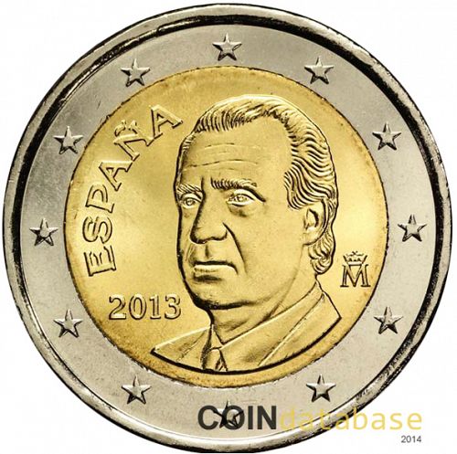 2 € Obverse Image minted in SPAIN in 2013 (JUAN CARLOS I - 2nd Series)  - The Coin Database