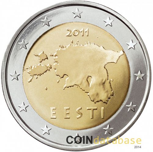 2 € Obverse Image minted in ESTONIA in 2011 (1st Series)  - The Coin Database