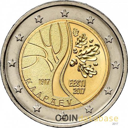 2 € Obverse Image minted in ESTONIA in 2017 (Road to the Independence of Estonia)  - The Coin Database