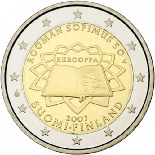 2 € Obverse Image minted in FINLAND in 2007 (50th anniversary of the Treaty of Rome)  - The Coin Database