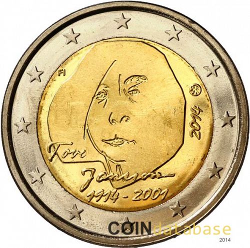 2 € Obverse Image minted in FINLAND in 2014 (100th anniversary of Tove Jansson)  - The Coin Database
